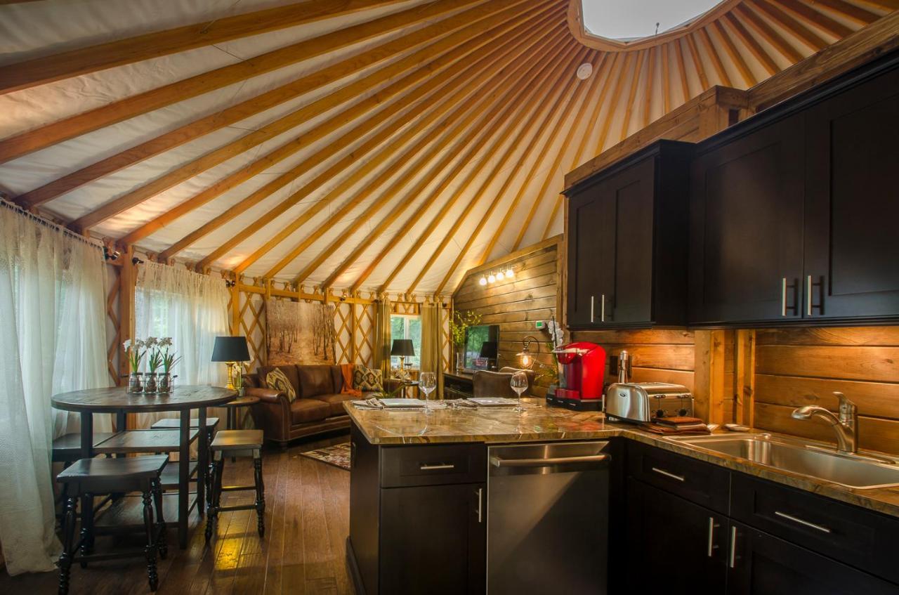 Spring Ridge Luxury Yurt - Creekside Glamping With Private Hot Tub Villa Topton Esterno foto