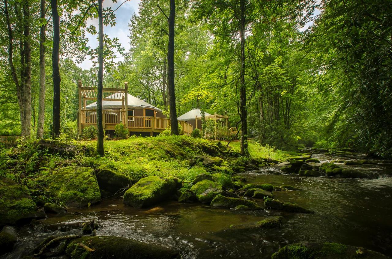 Spring Ridge Luxury Yurt - Creekside Glamping With Private Hot Tub Villa Topton Esterno foto